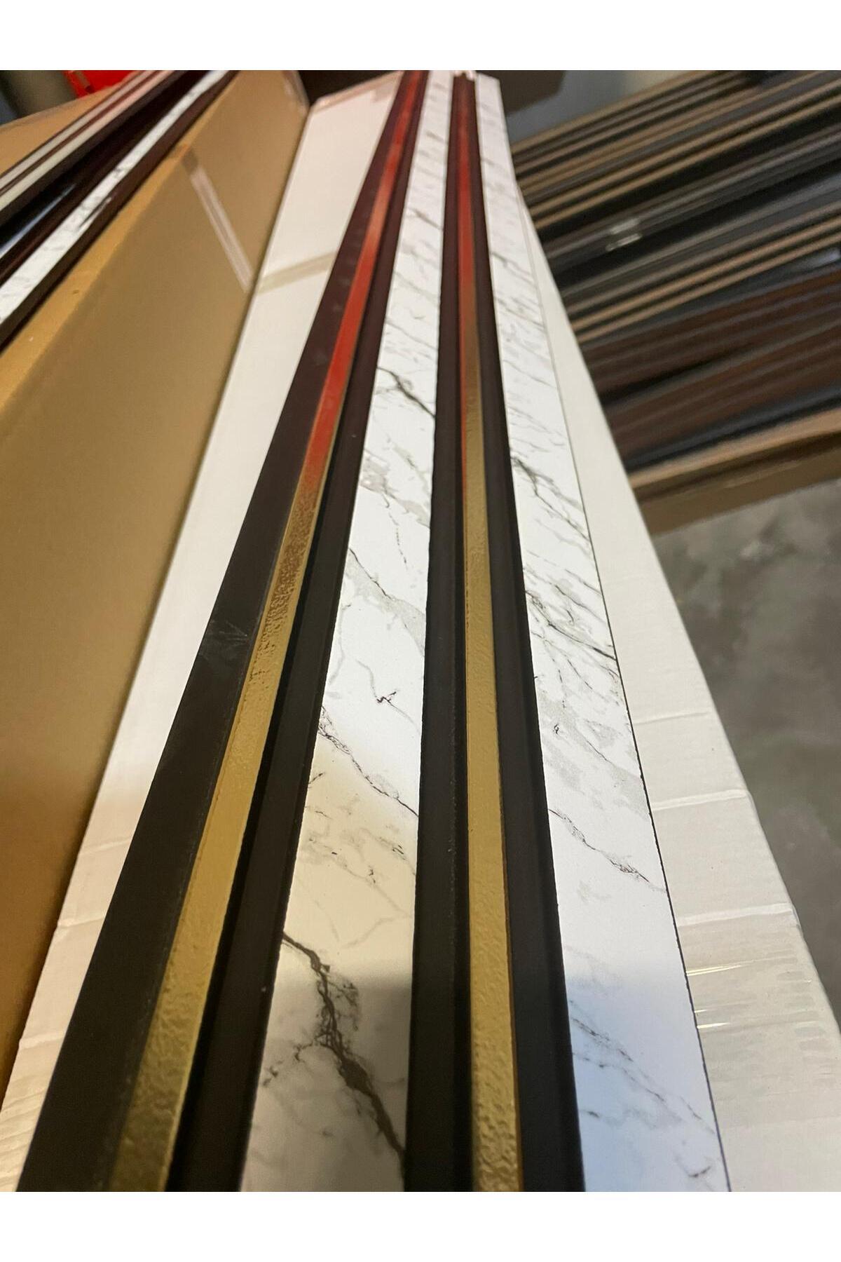 Lambiri ( 5 Adet 12x280 Cm) Mermer Gold Model Ev, Ofis Pvc Duvar Paneli
