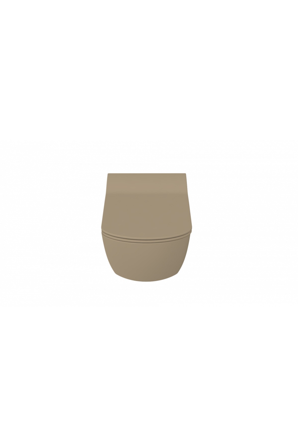 Elegant Rim-Off Duroplast Yavaş Kapanan Klozet Kapaklı Mat Cappucino Set