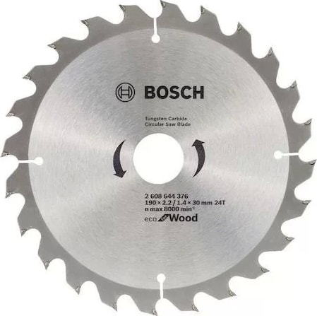 BOSCH Populermarketim -  Eco For Wood Ahşap Daire Testere 190 x 2.2/1.4 x 30 mm 24 Diş