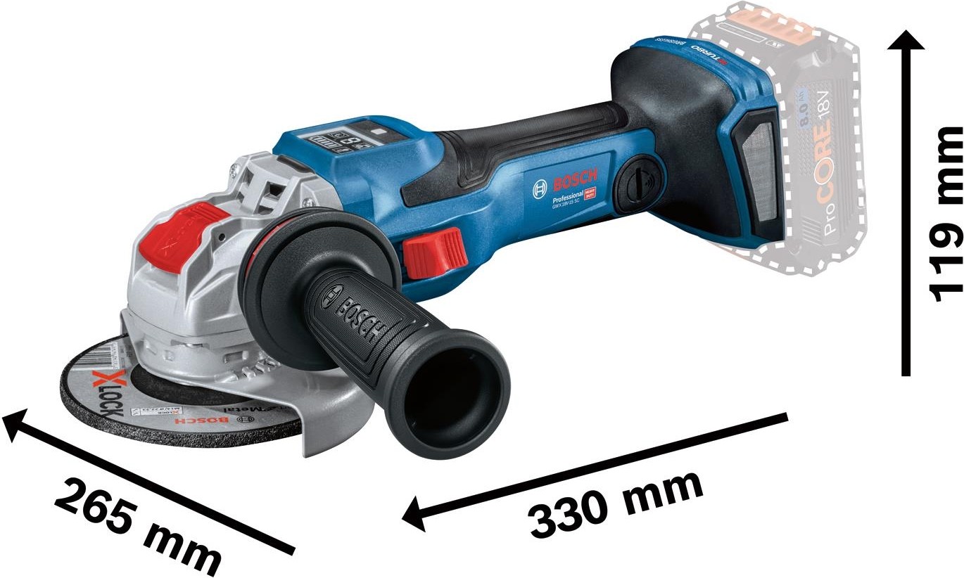 Gwx 18V-15 Sc X-Lock Procore 1X5,5AH Tek Akülü Taşlama Makinesi