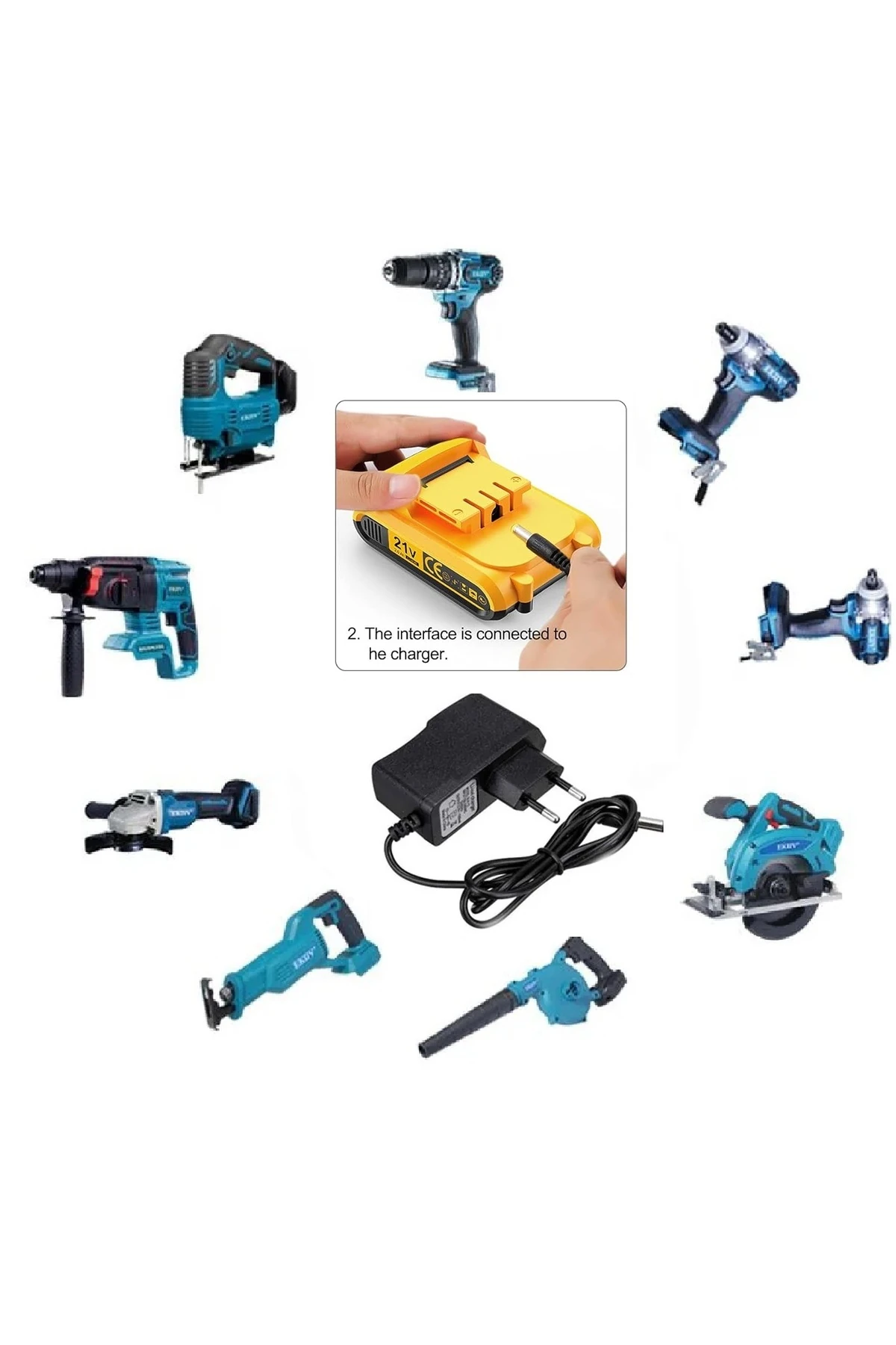 Şarjlı Matkap Için Şarj Adaptörü 12 Volt Li-on Pil Şarjlı Yedek pil Üniversal Batarya şarjı 18650