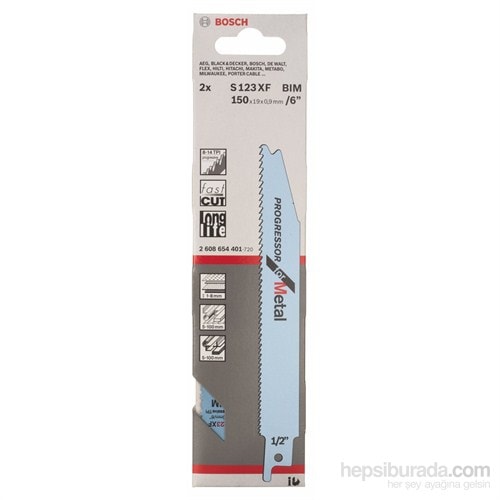 BOSCH - Progressor Serisi Metal İçin Tilki Kuyruğu Bıçağı S 123 Xf - 2'Li Paket