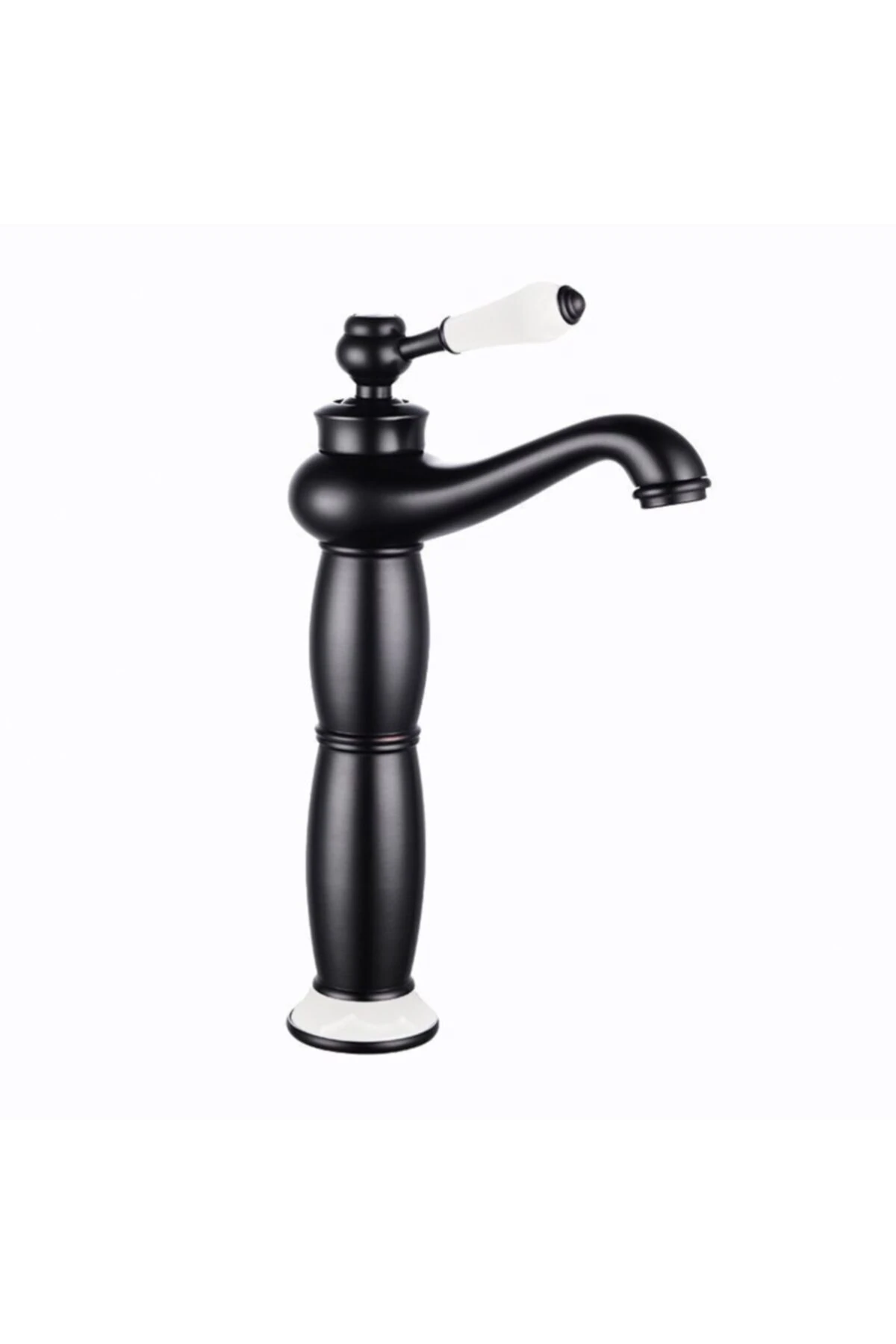 Yüksek Çanak Rustik Lavabo Bataryası Vintage Siyah Ksl100-b