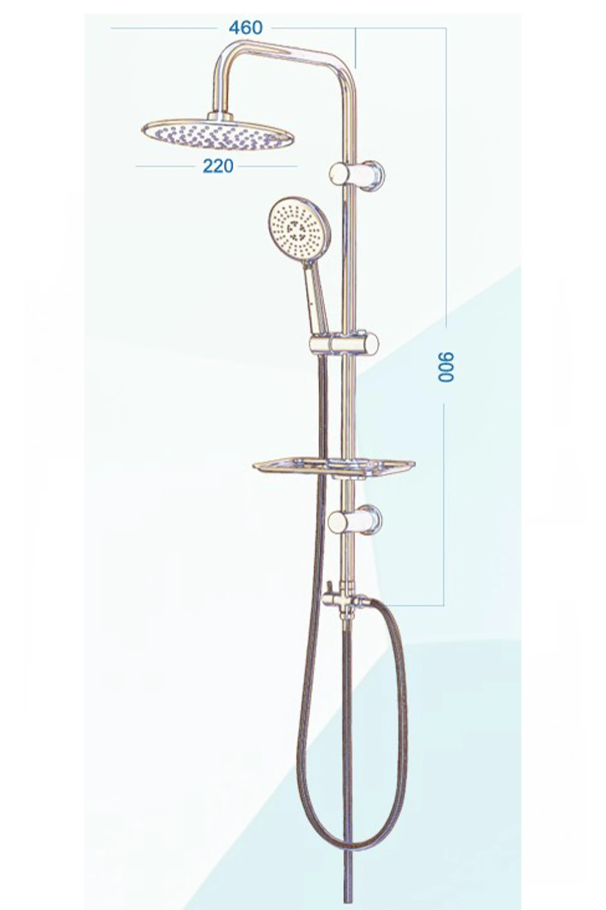 Tepe Yağmurlama Gold Duş Seti Pirinç Yönlendirici Altın Gold
