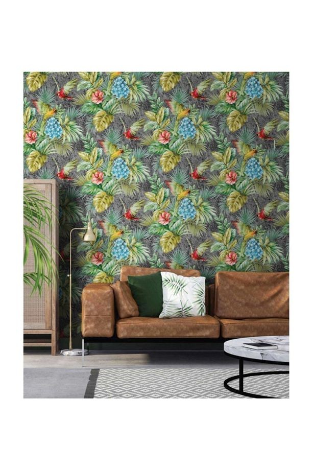 Sanat Yapı Tropicano 9905-4 Tropikal Palmiye Yaprak Desenli Duvar Kağıdı