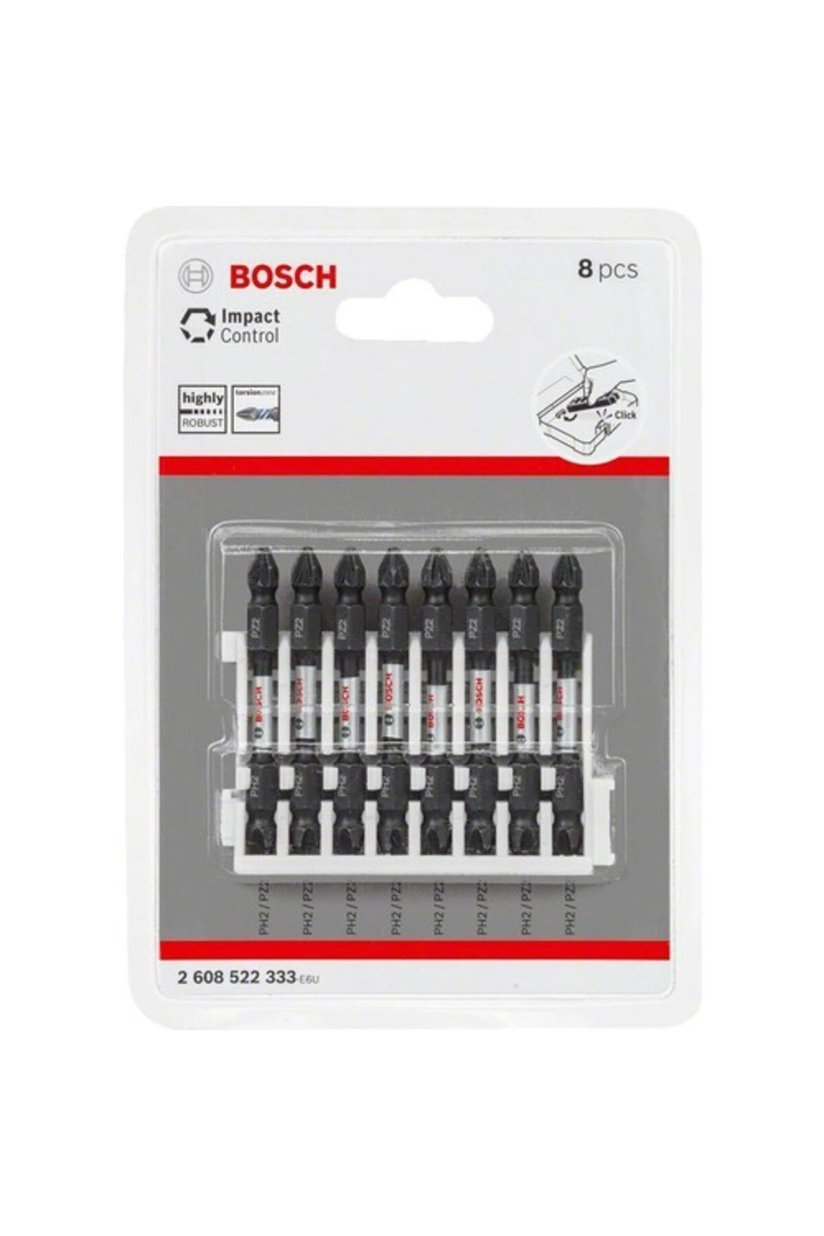 - Impact Control Serisi Çift Taraflı Vidalama Ucu 8'li Ph2/pz2 *65mm