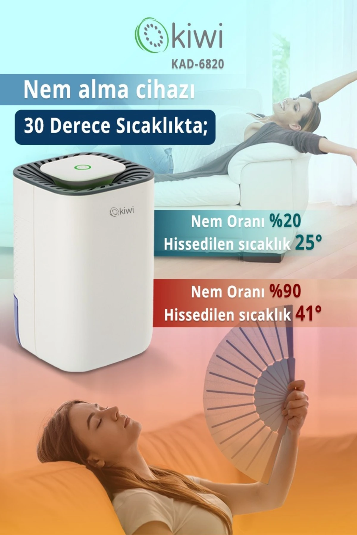 Nem Alıcı ve Rutubet Giderici | Hava İyileştirici Cihaz KAD-6820