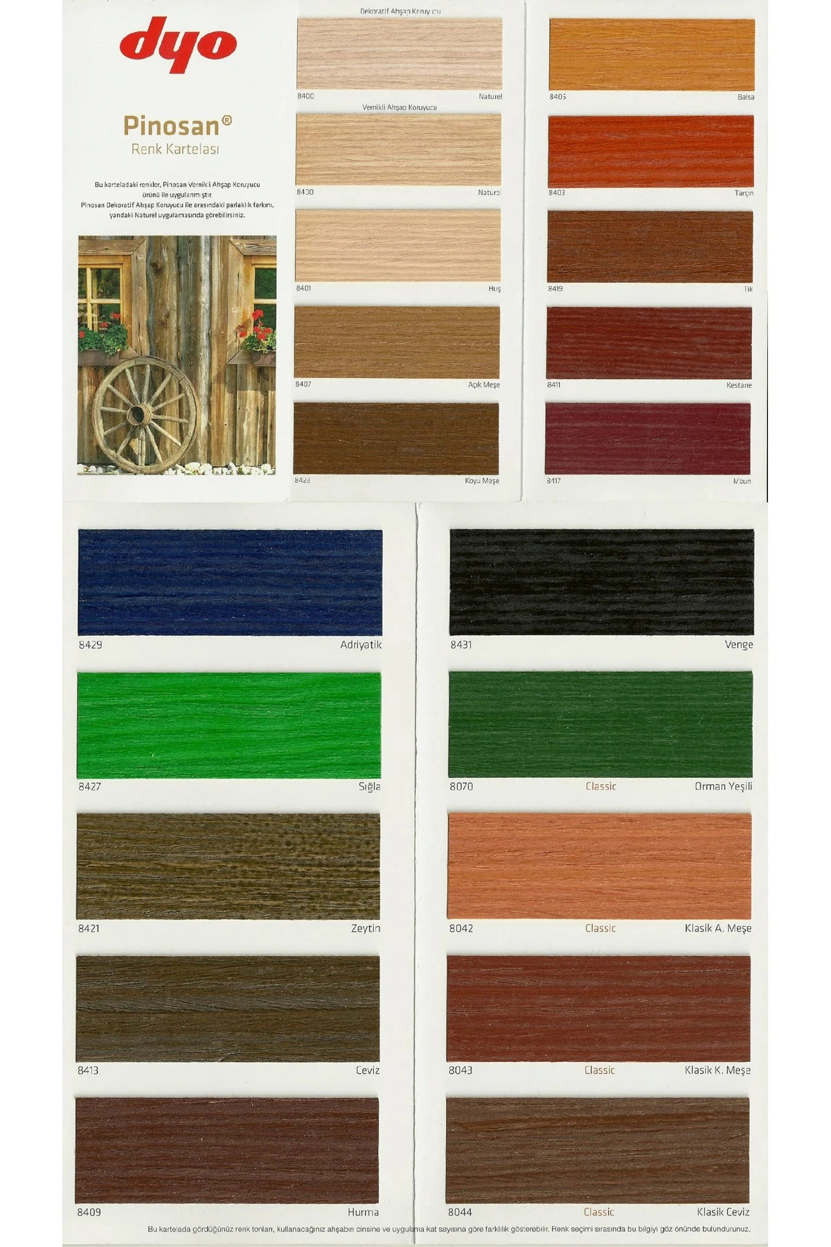 Pinosan Vernikli Ahşap Koruyucu Koyu Meşe 0,75l 8423