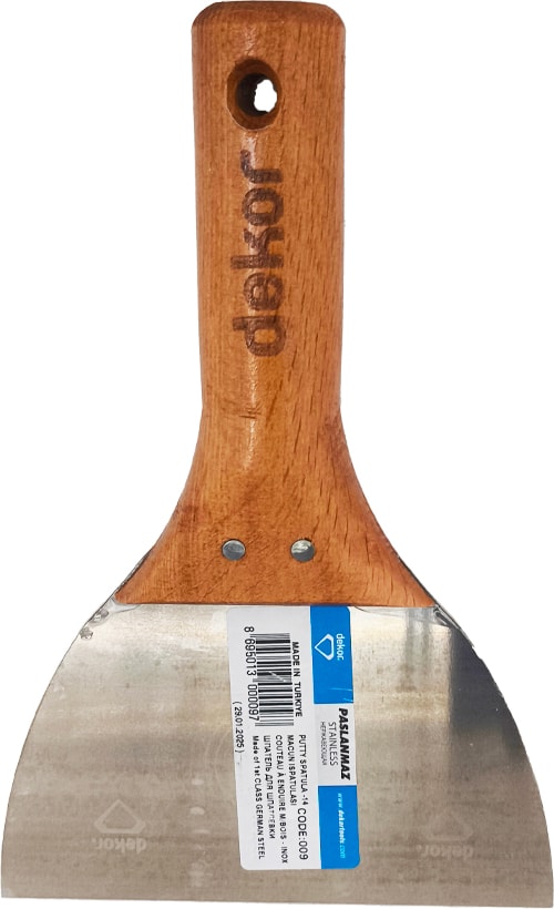 DEKOR Hassan 009 Paslanmaz Spatula Ağaç Sap 14CM