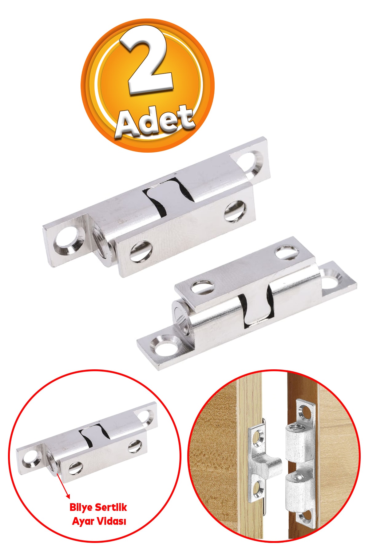 OZKUVVET Metal bilyeli çıt çıt tutacak seti, mobilya ve dolaplar için şık ve dayanıklı.