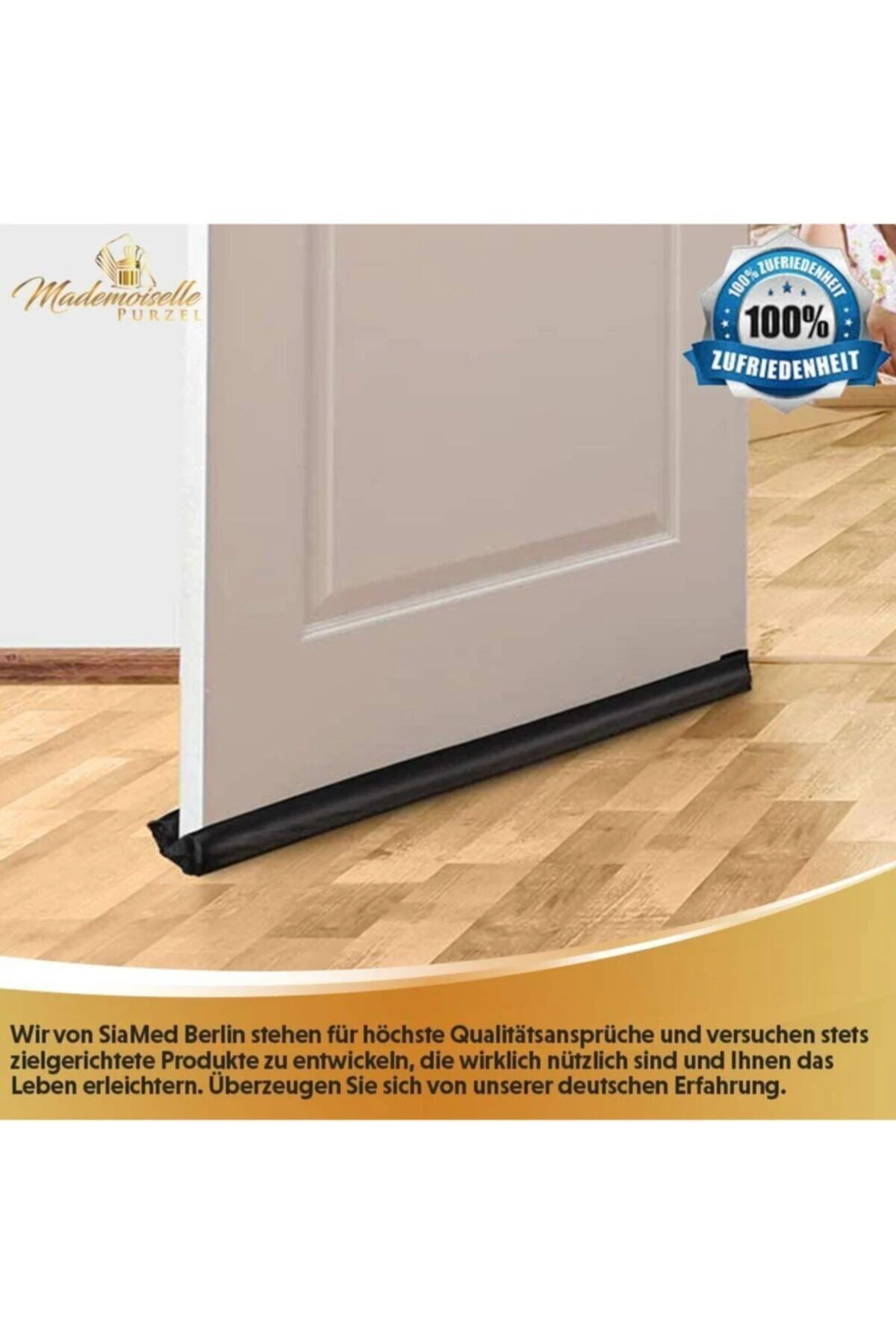 Siyah Çift Taraflı Kapı Eşiği Rüzgar Önleyici Isı Yalıtım İzolasyon Süngeri 2 Adet Kapı Altı Garanti