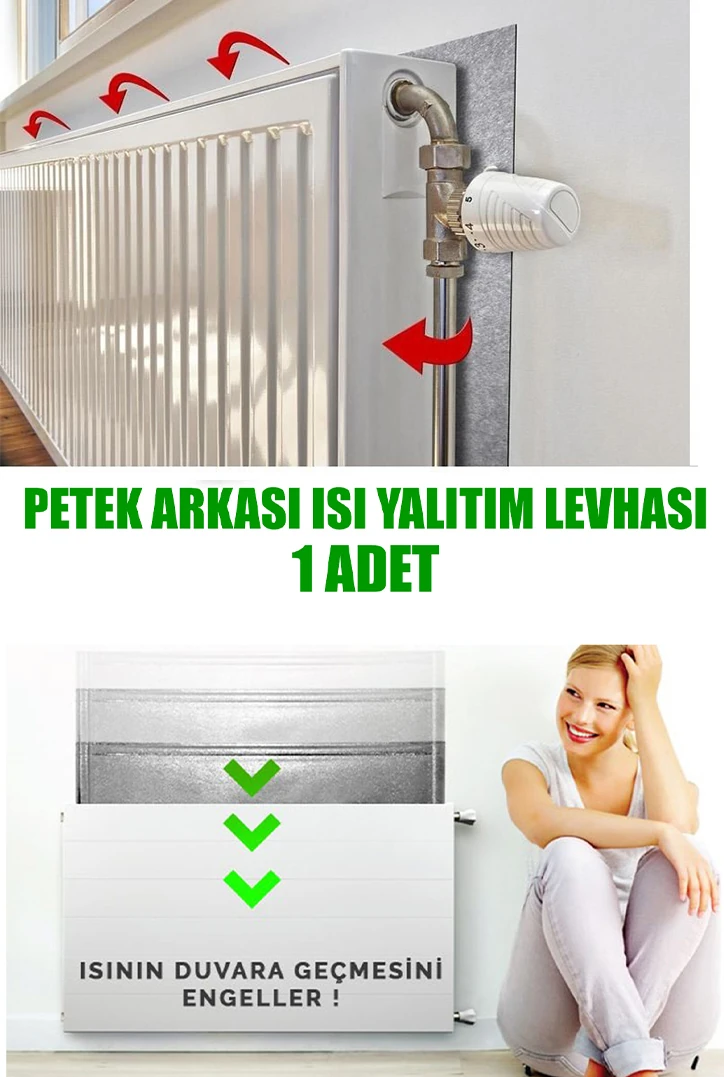 Ankaflex 1 Adet Kalorifer Peteği Arkası Isı Yalıtım ve Izolasyon Levhası Radyatör Arkalığı Yalıtım Malzemesi