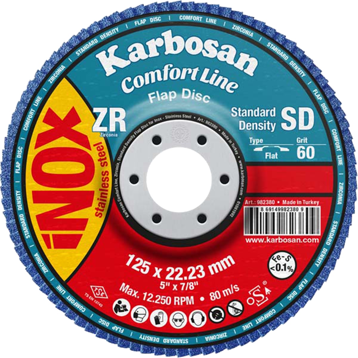KARBOSAN Comfortline Flap Disk Zr ZXR11 Sd 115 mm 60 Kum Konik 982180