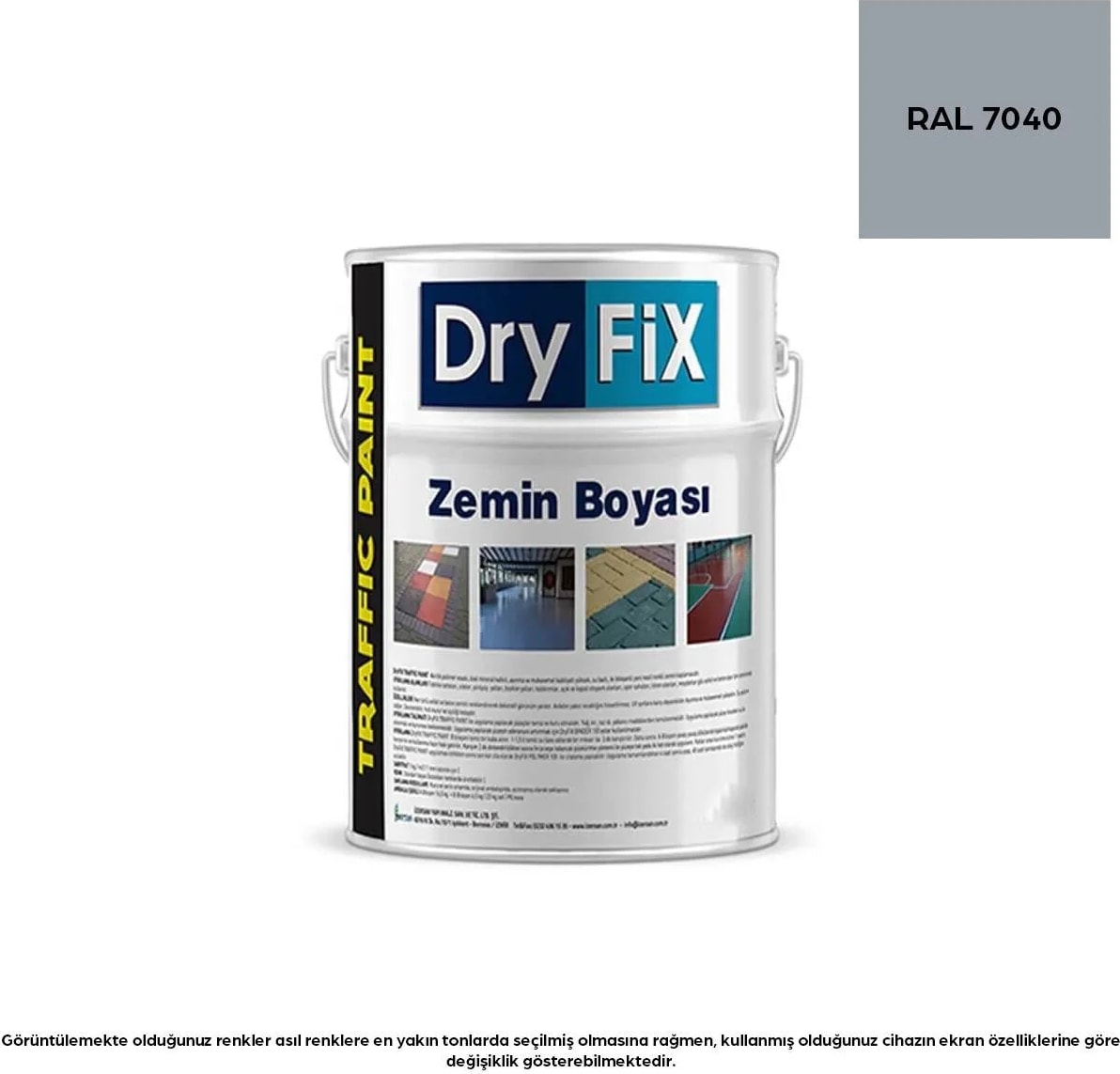 Traffic Paint Zemin Boyası 18 Lt. Ral 7040 Gri