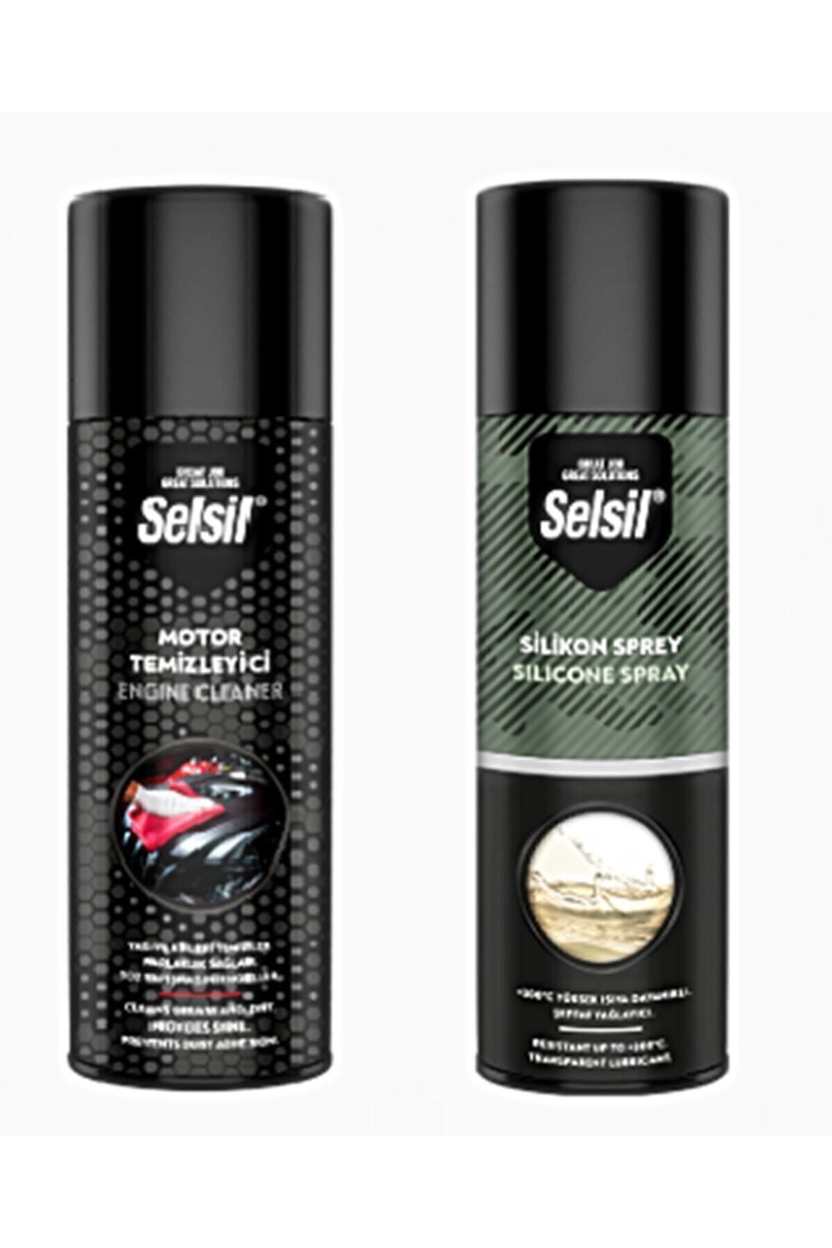2 Li Oto Bakım Seti. ( Motor Temizleme Spreyi 500 ml Ve Silikon Sprey 500 ml )