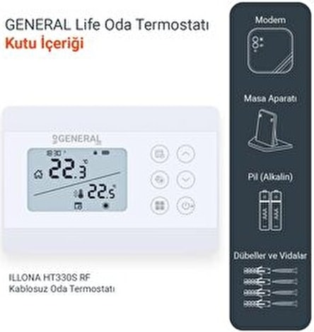 HT300S RF Kablosuz Oda Termostatı Gelişmiş TPI Teknolojisi ile %35 Enerji Tasarrufu