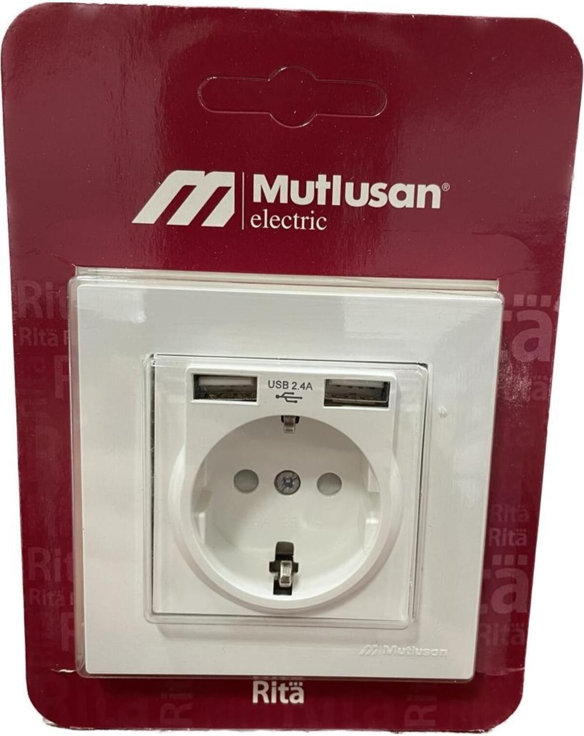 Rita Ikili USB Şarjlı Topraklı Priz Beyaz