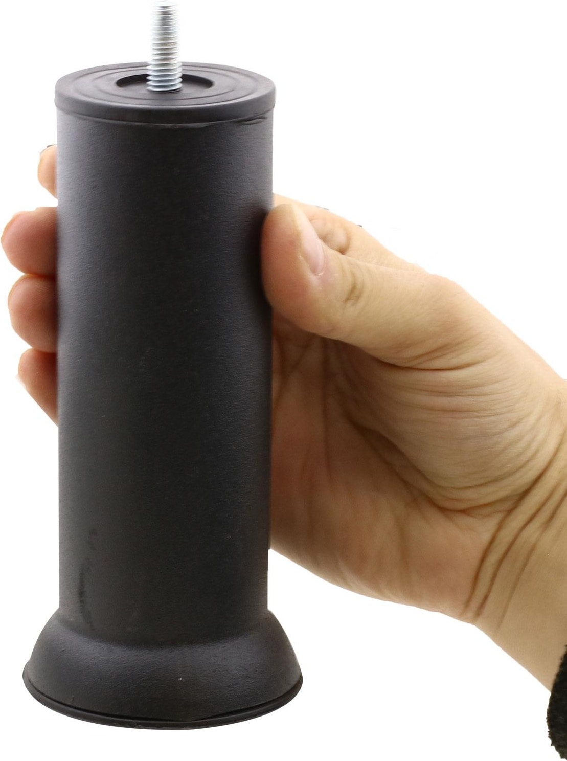 Mobilya Yükseltici Baza Metal Kanepe Koltuk Destek Ayağı M8 Civatalı Ince Diş Siyah Ayak 15 cm (12 Adet)