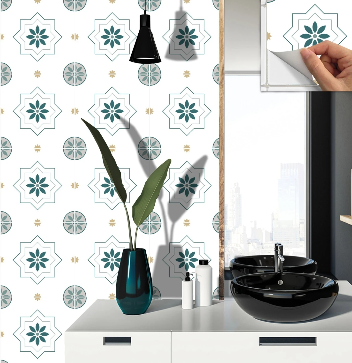 Kendinden Yapışkanlı Casablanca Desenli Pvc Karo 30X30 cm (33 Adet) 3m2