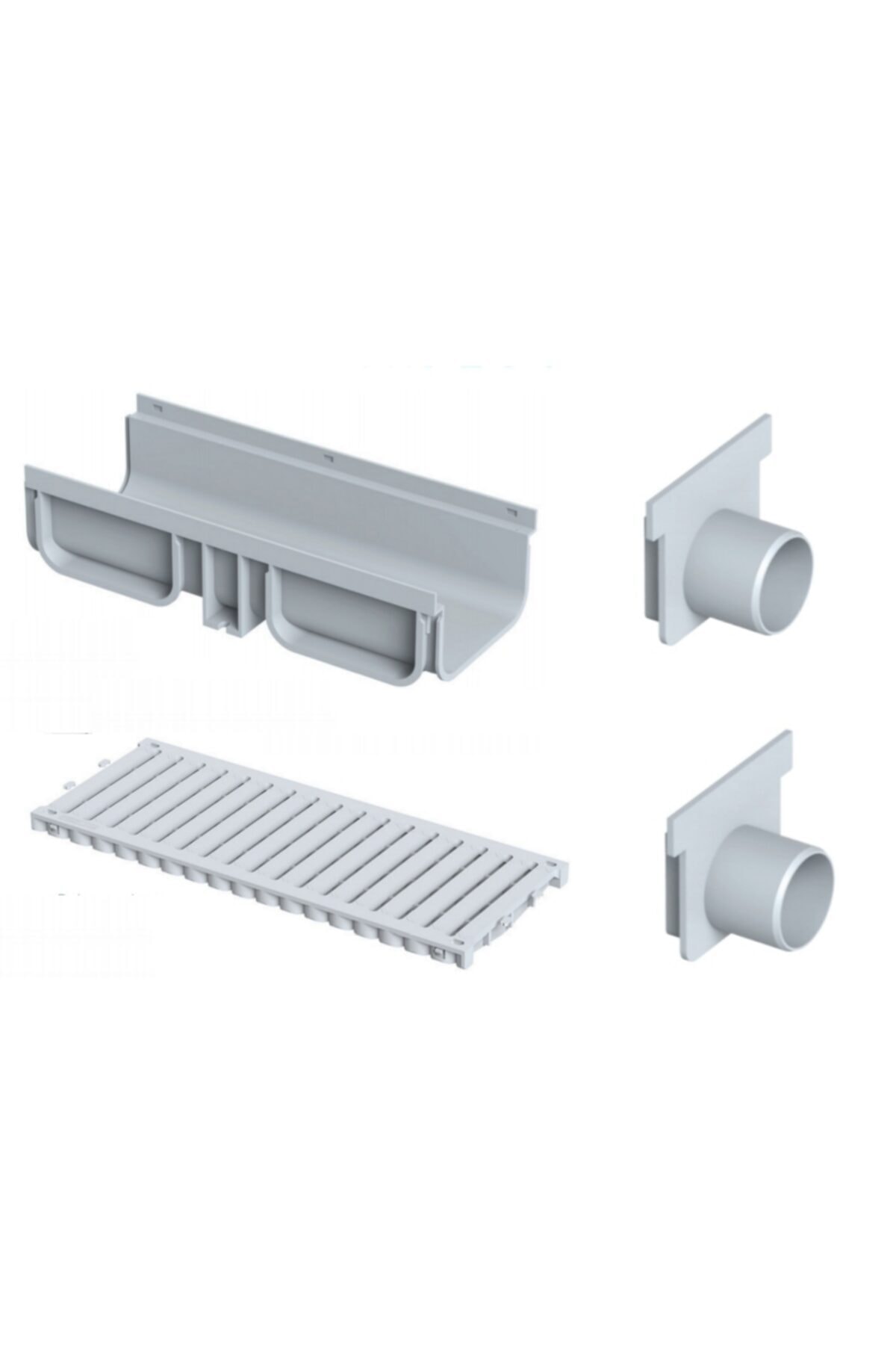 200 X 500 Mm Drenaj Kanalı Izgara Tapa (1 ADET İZGARA 1 ADET KANAL 2 ADET KANAL TAPA)