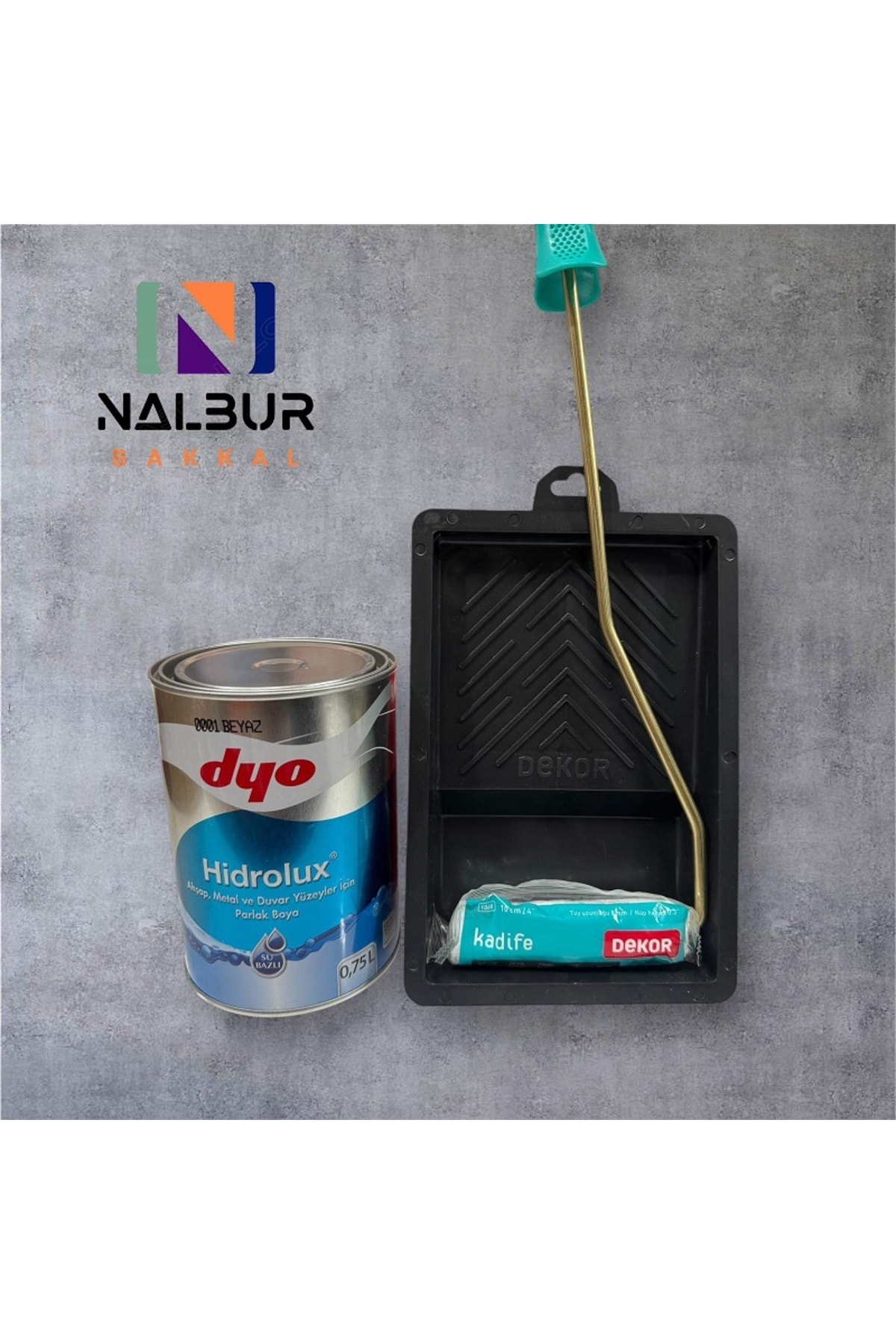 Hidrolux Ahşap Metal Ve Duvar Yüzeyler Için Parlak Beyaz Dekor Kadife Rulo Boya Kabı