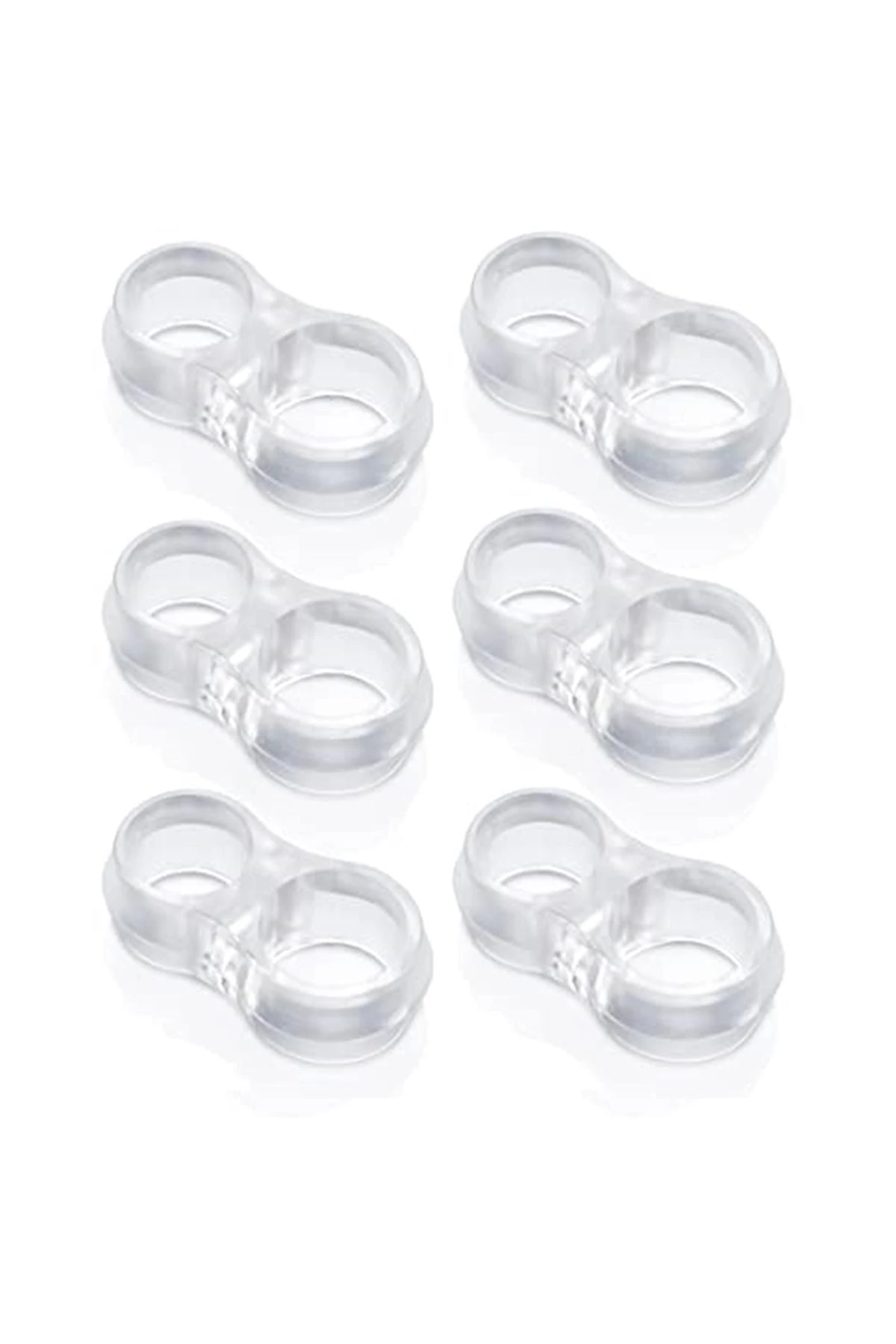 Plastik 6'lı Kapı Kolu Pencere Stoperi, Kapı Arkası Duvar Koruyucu Tampon, Silikon Durdurucu