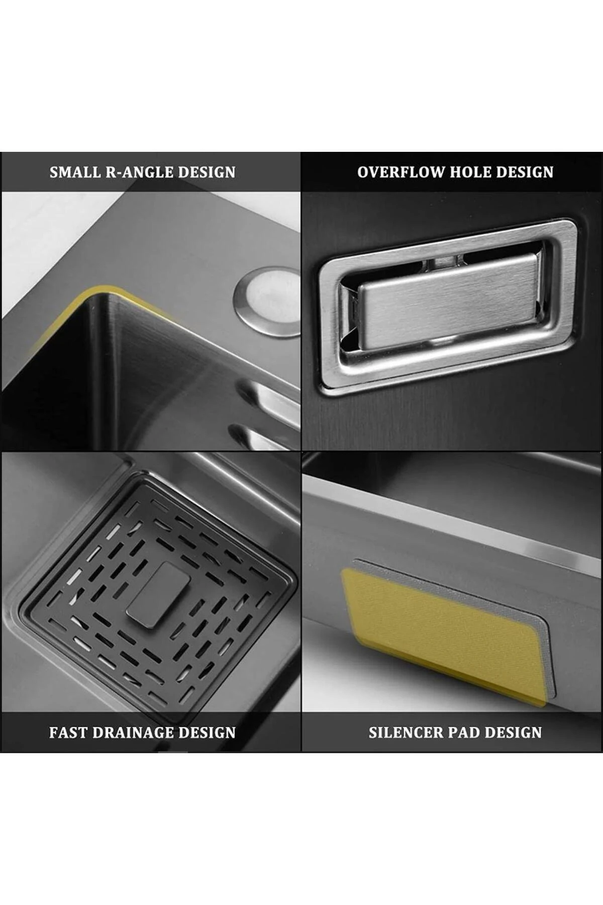 Teknolojik Eviye Seti Siyah (KROM EVYE) Şelale Evye 3 Fonksiyonlu Bataryası Dahil