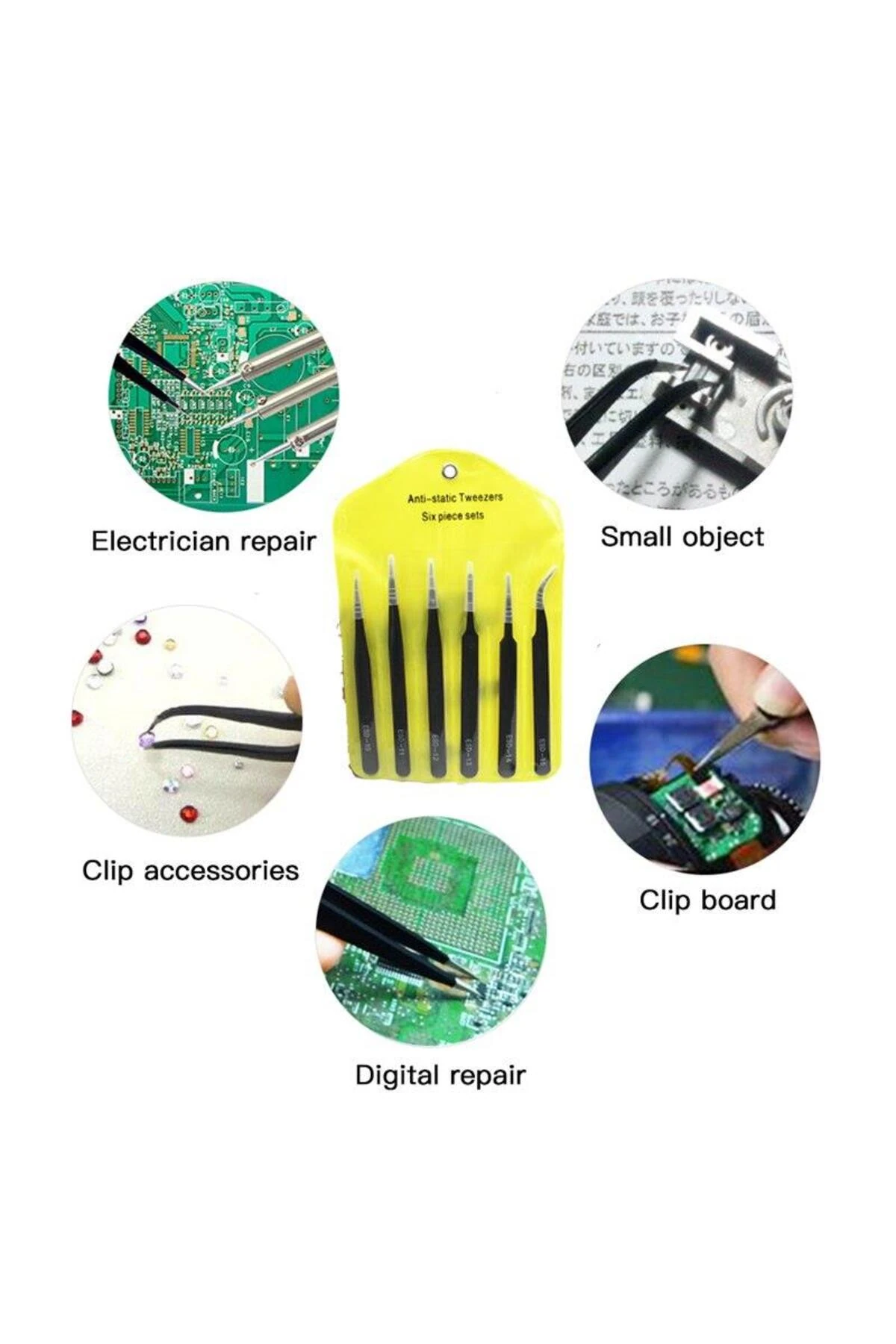 6 Parça Antistatik Esd Hassas Cımbız Seti