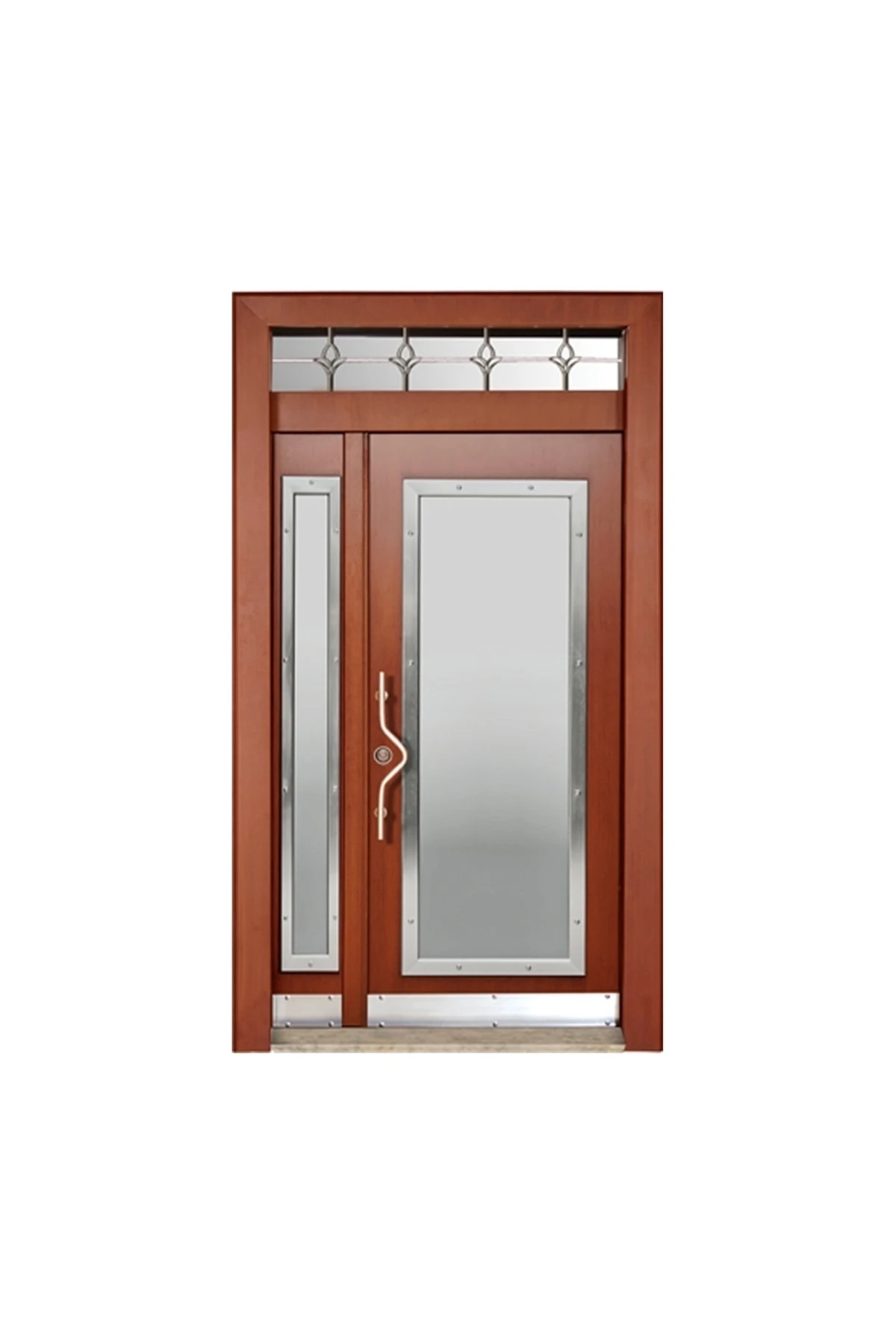 Doğal Ahşap Dış Mekan Kapısı, Apartman Kapıları Bina Giriş Kapısı