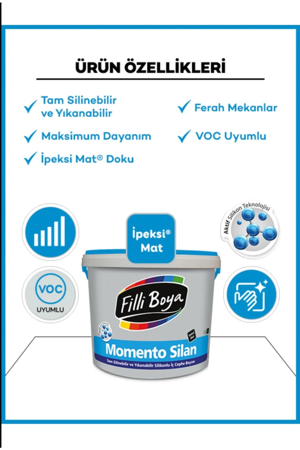 Özaydoğanlar Yapı Momento Silan Tam Silikonlu Silinebilir Boya 7.5lt=10kg