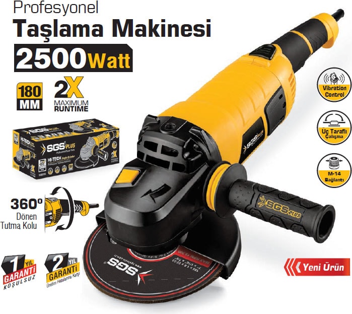 SGS 5117 Profesyonel Taşlama Makinesi - 2500 Watt, 230MM