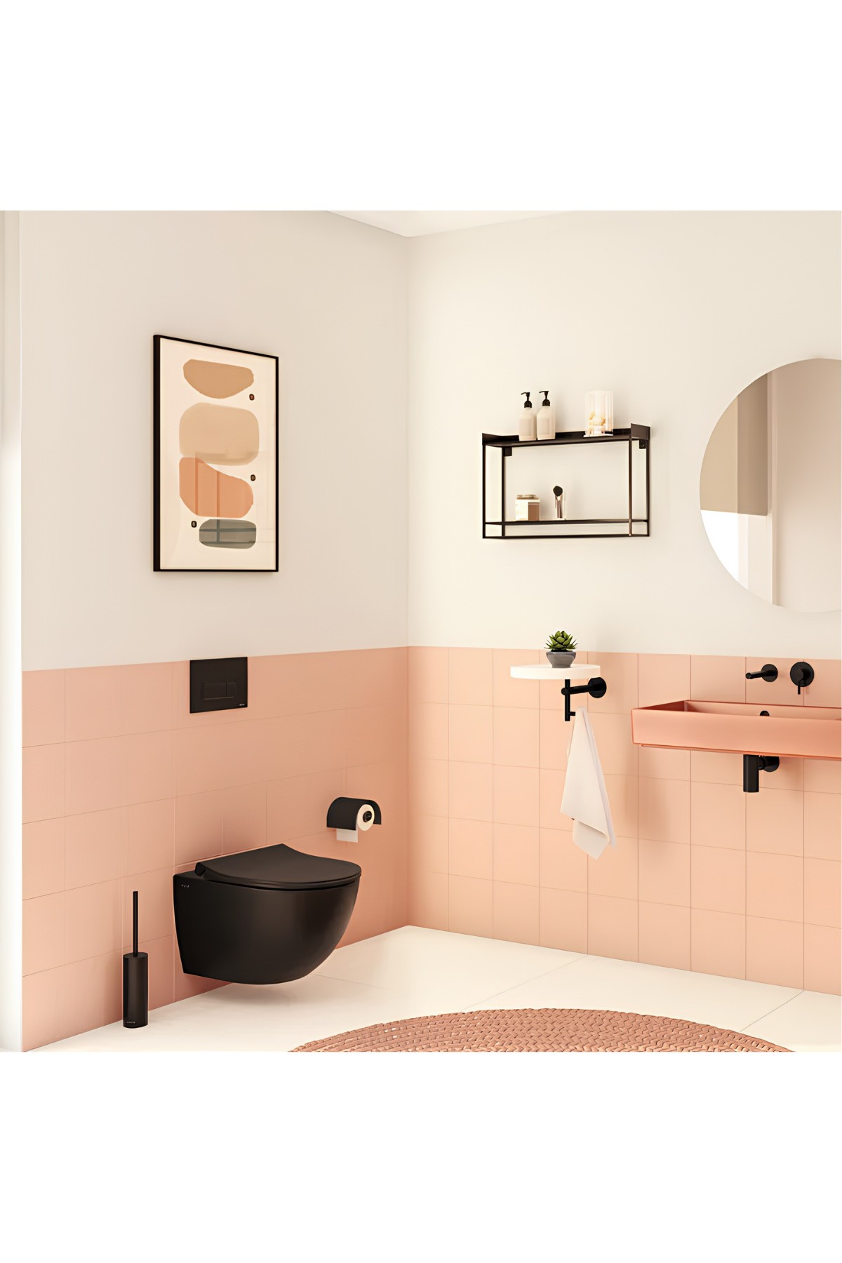 S60 Mat Siyah Smootflush Asma Klozet 7510b083-0090, Yavaş Kapak 131-483-009