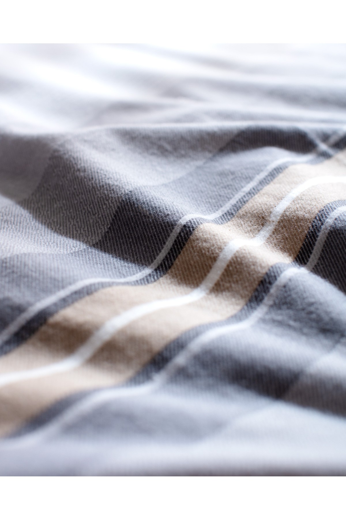 Destry King Size %100 Pamuk Flanel Nevresim Takımı - Gri