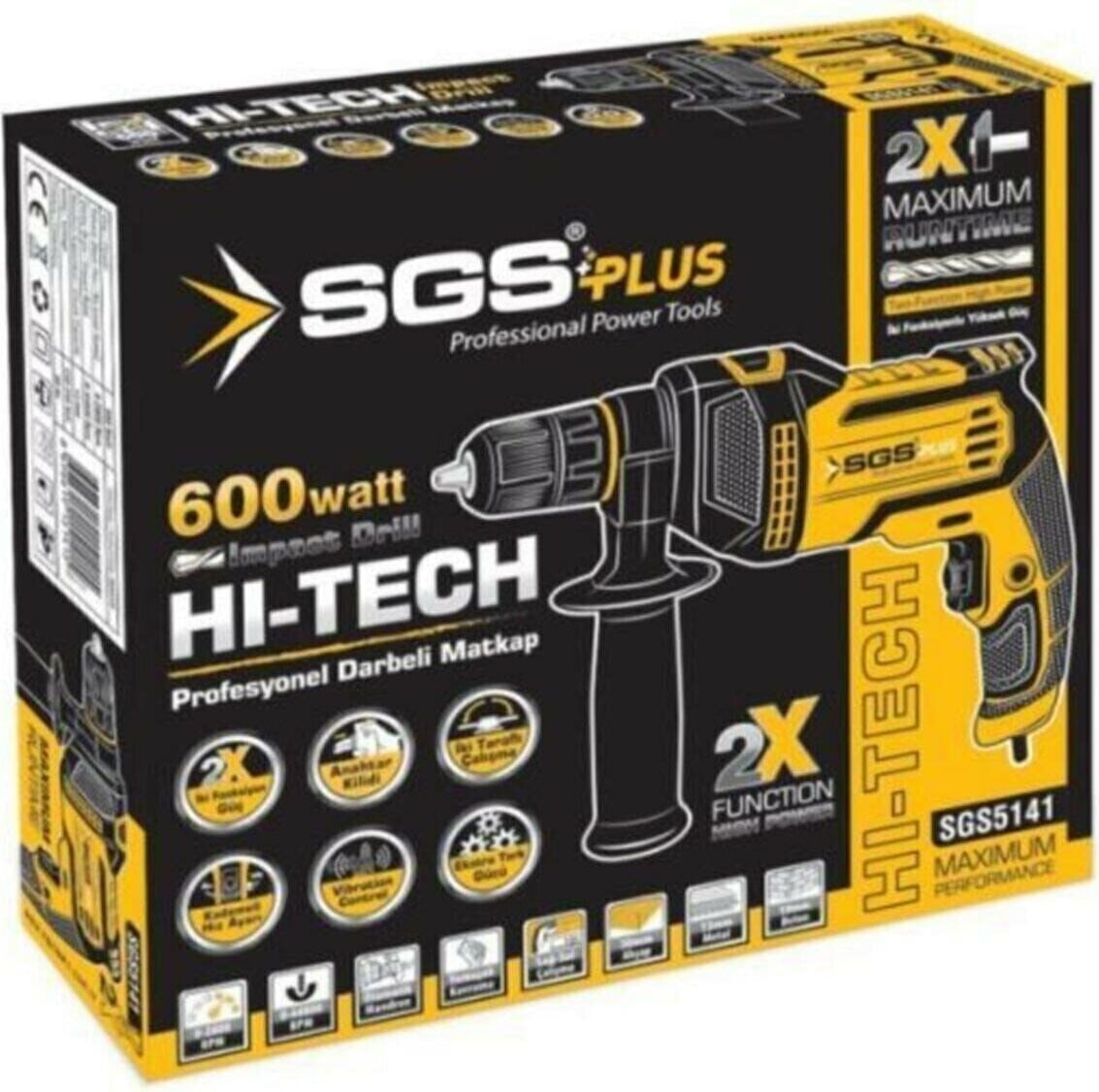 600W Darbeli Matkap, Anahtarlı, 12V, Kablolu, Güç ve Dayanıklılık Sunar