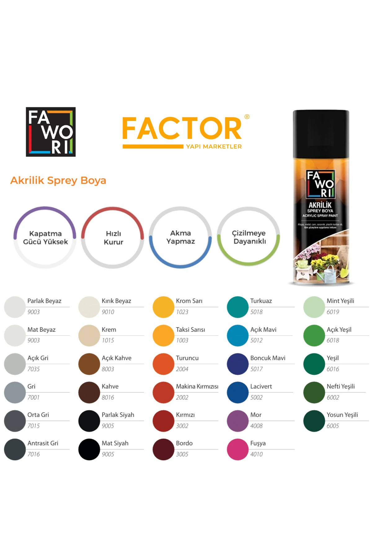 Orta Gri Akrilik Sprey Boya 400ml.