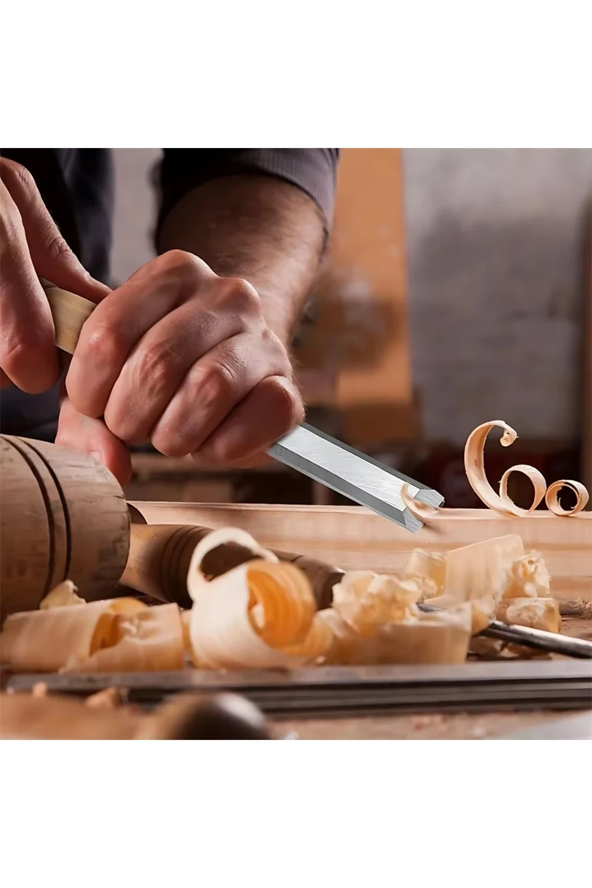 Ahşap Keski Seti 6lı Iskarpela Keskin Vanadiyum çelik Ahşap oyma Alet Takımı Ahşap Saplı Ergonomik