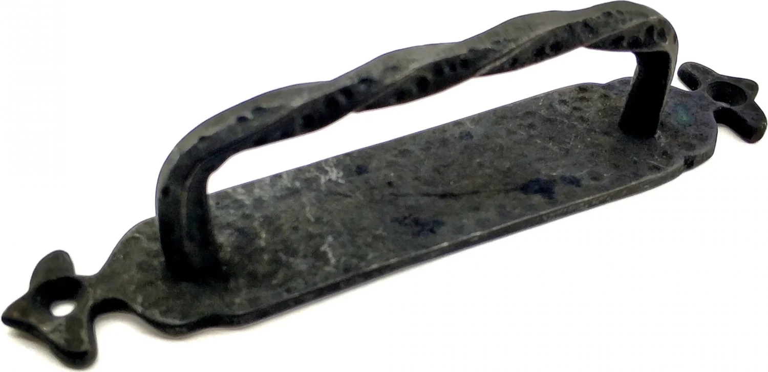 Antika Tarz Dekoratif Pirinç Burgulu Çekme Kol - 205X33 Mm, Oksit