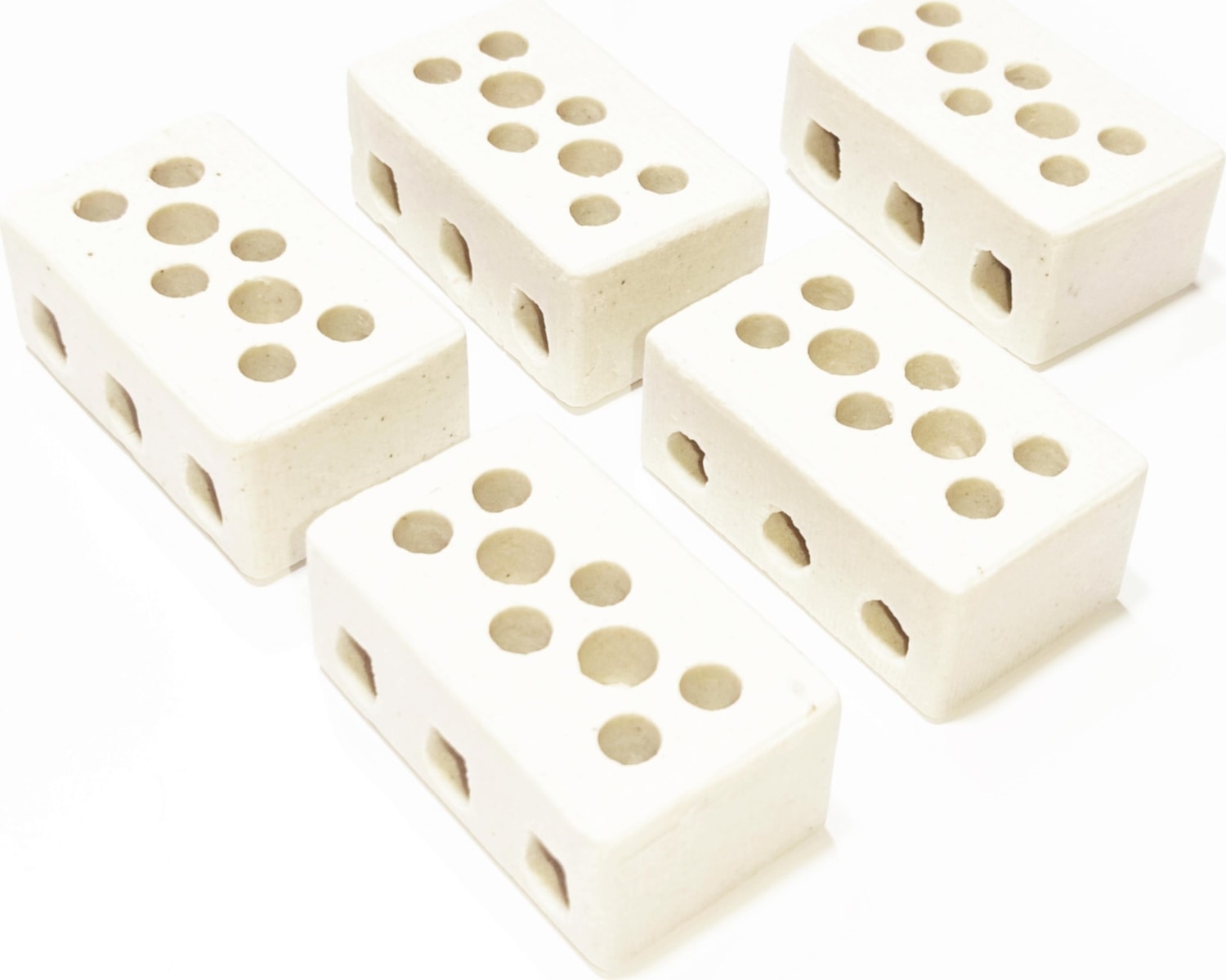 3 No Üçlü Yanmaz Porselen Taş Klemens (5 adet)