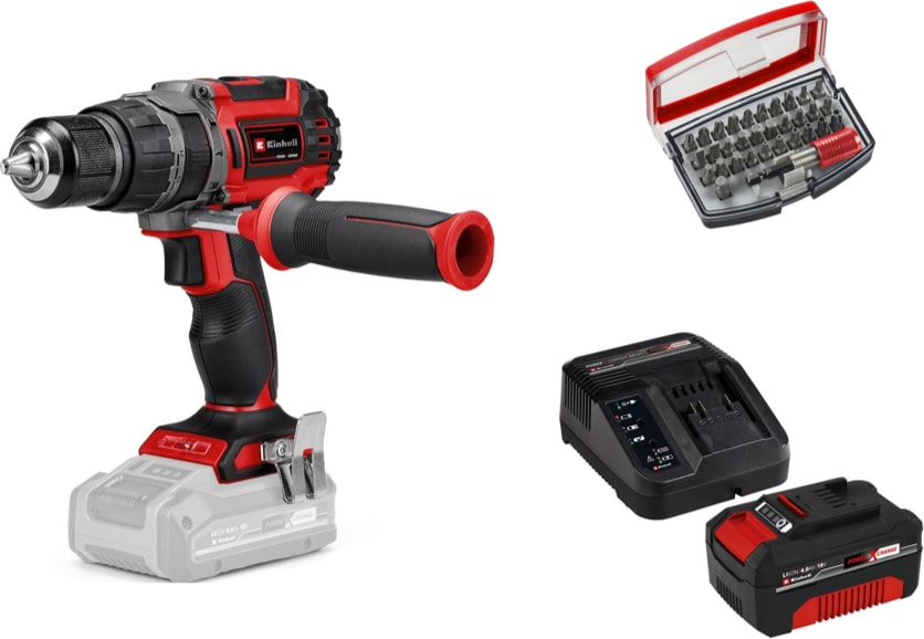 EİNHELL Tp-Cd 18/60 Li-I Bl Solo Darbeli Akülü Vidalama +1 x 4 Ah Akü ve 32 Parça Bits Uç Seti