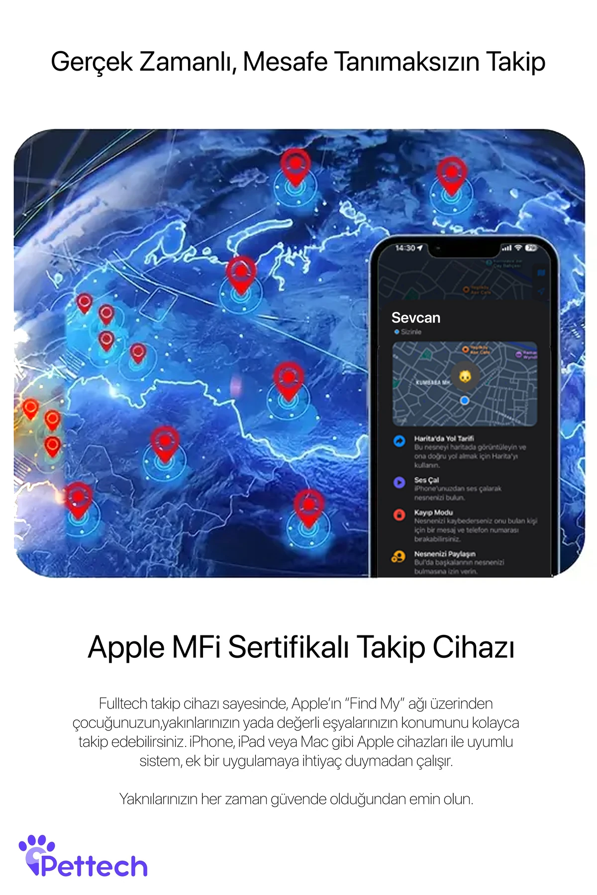 Airtag'li Silikon Anahtarlık – Çanta, Cüzdan, Valiz Takip Aksesuarı