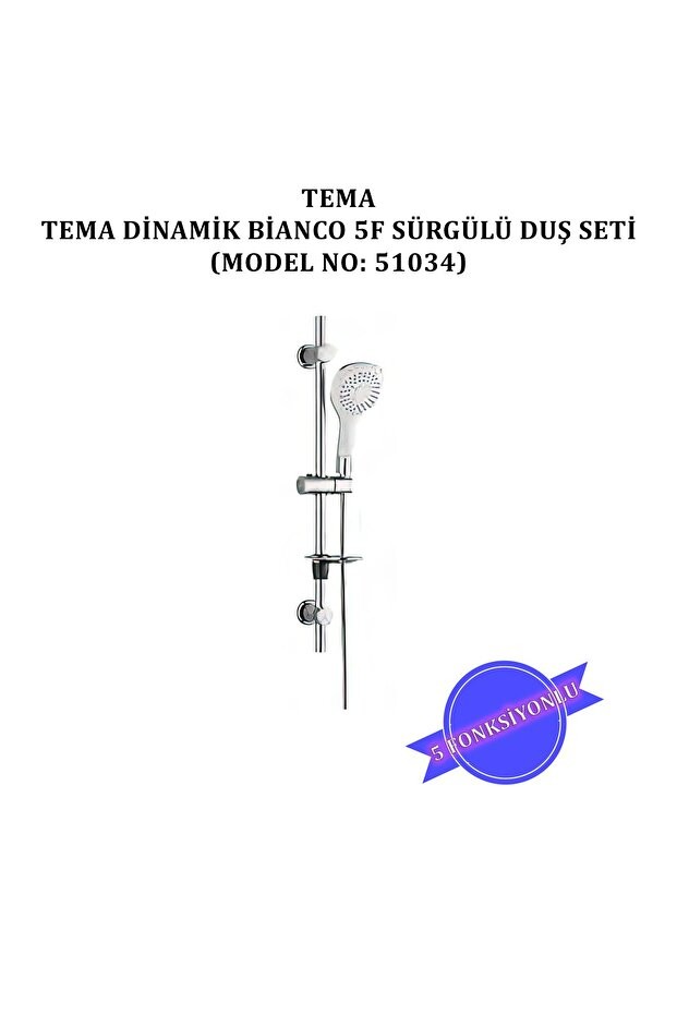 Dinamic Bıanco Sürgülü Duş Seti (MODEL NO: 51034)