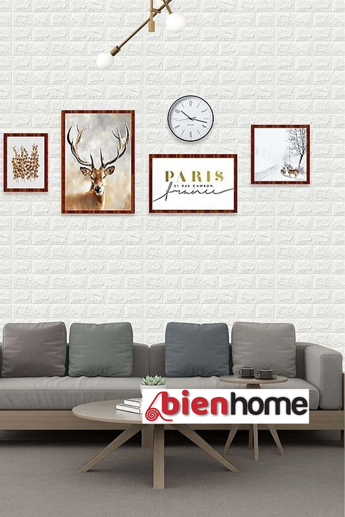 Yeni Kendinden Yapışkanlı Duvar Paneli Esnek Köpük Paneli 3d Boyutlu Tuğla Desen Beyaz 50x15 Cm