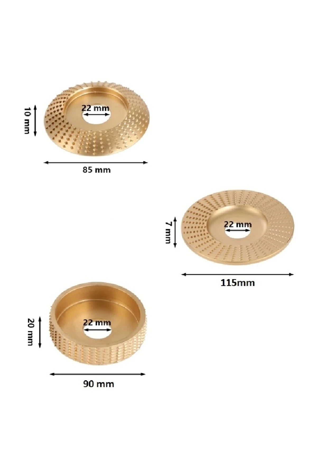 Ahşap Törpü diski avuç taşlama uyumlu törpüleme aşındırma raspalama disk açılı düz oval 3 adet
