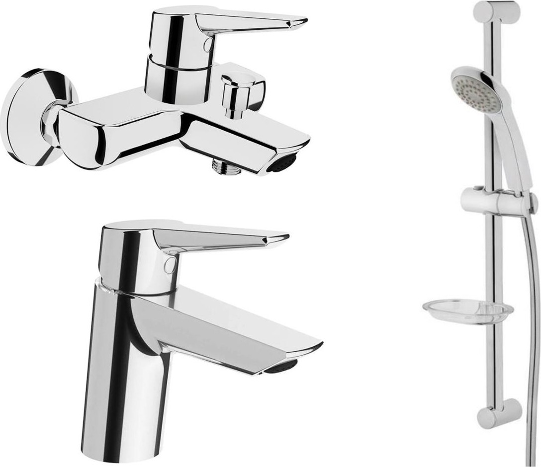 Solid S Banyo Batarya Seti ve Solo C Sürgülü Krom El Duş Seti Takımı