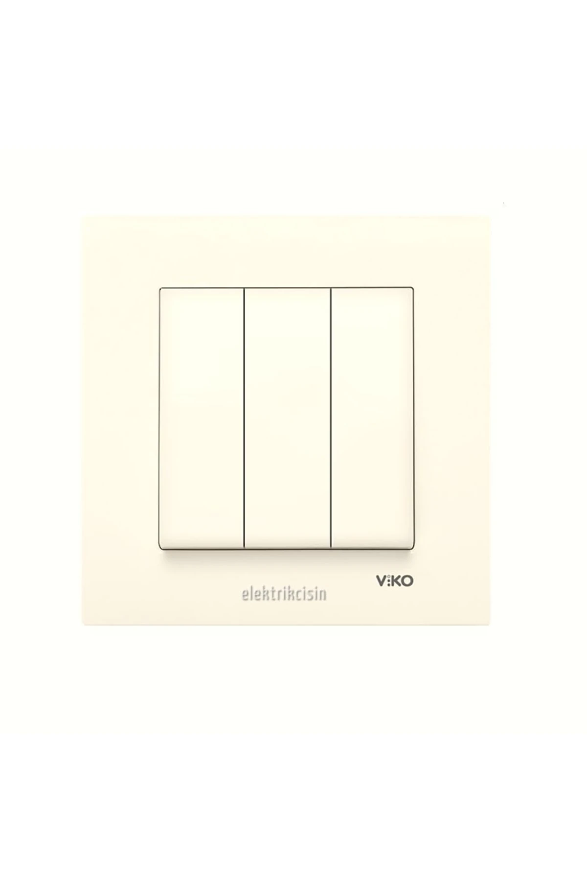 Karre Krem Üçlü Anahtar (çerçeve Dahil) 1 Adet