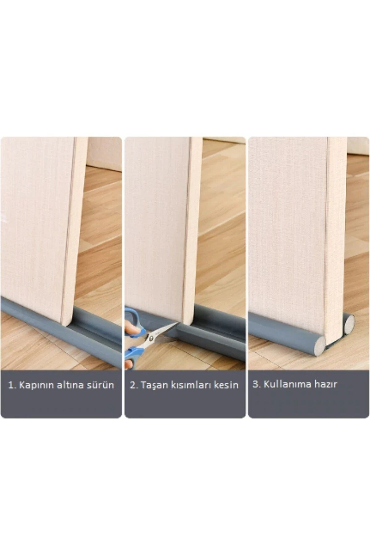 2 Adet Kapı Altı Rüzgar Soğuk Önleyici Çift Taraflı Ayarlanabilir Isı Yalıtım Izolasyon Malzemesi Sa