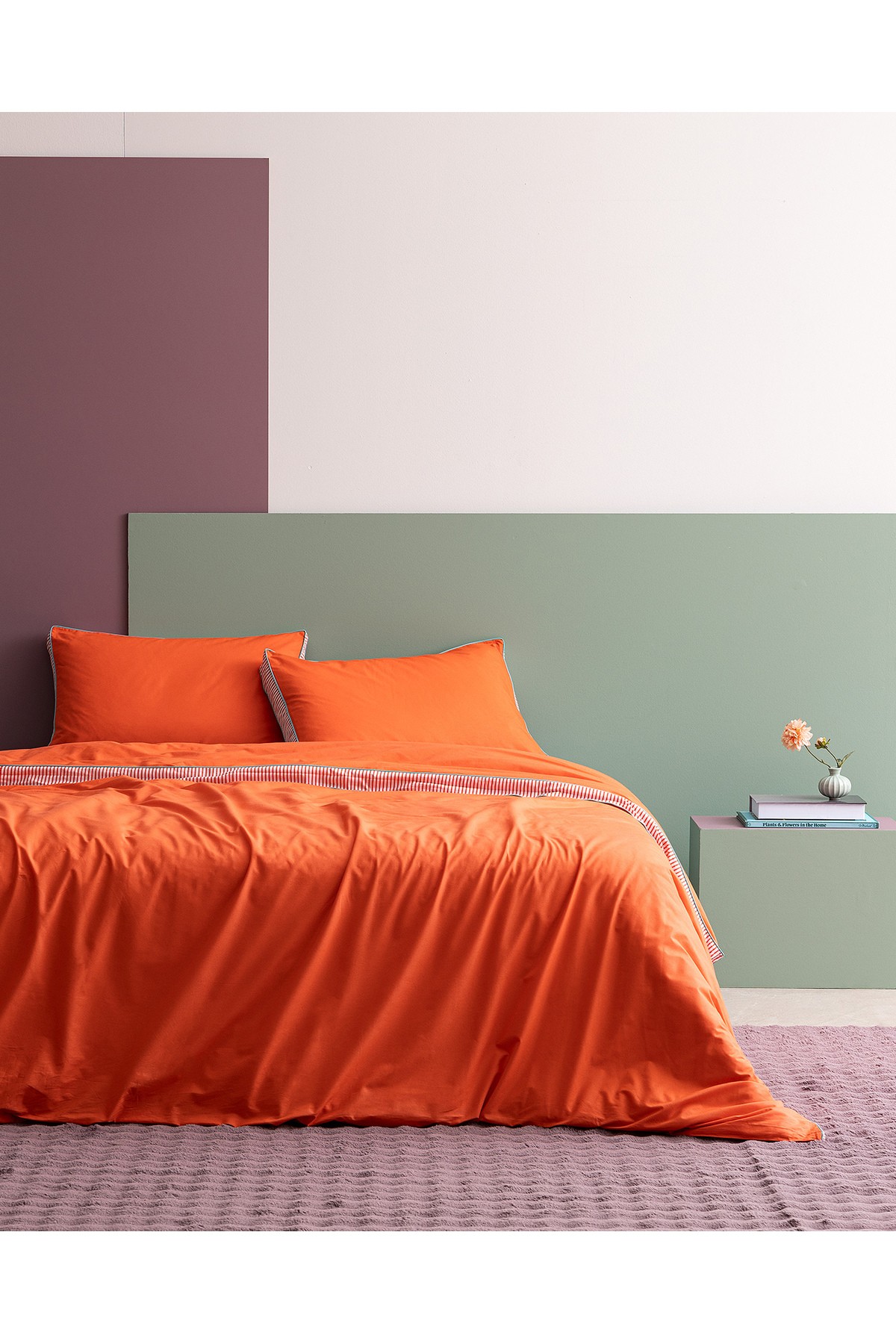 Allure King Size %100 Pamuk Nevresim Takımı - Turuncu