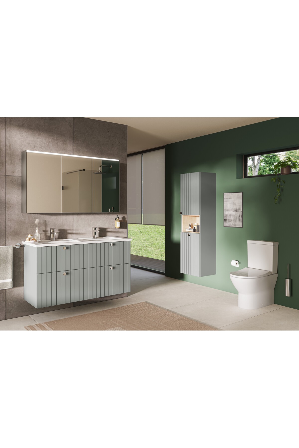 Root Square A4273234 Lavabo Bataryası, Fırçalı Nikel