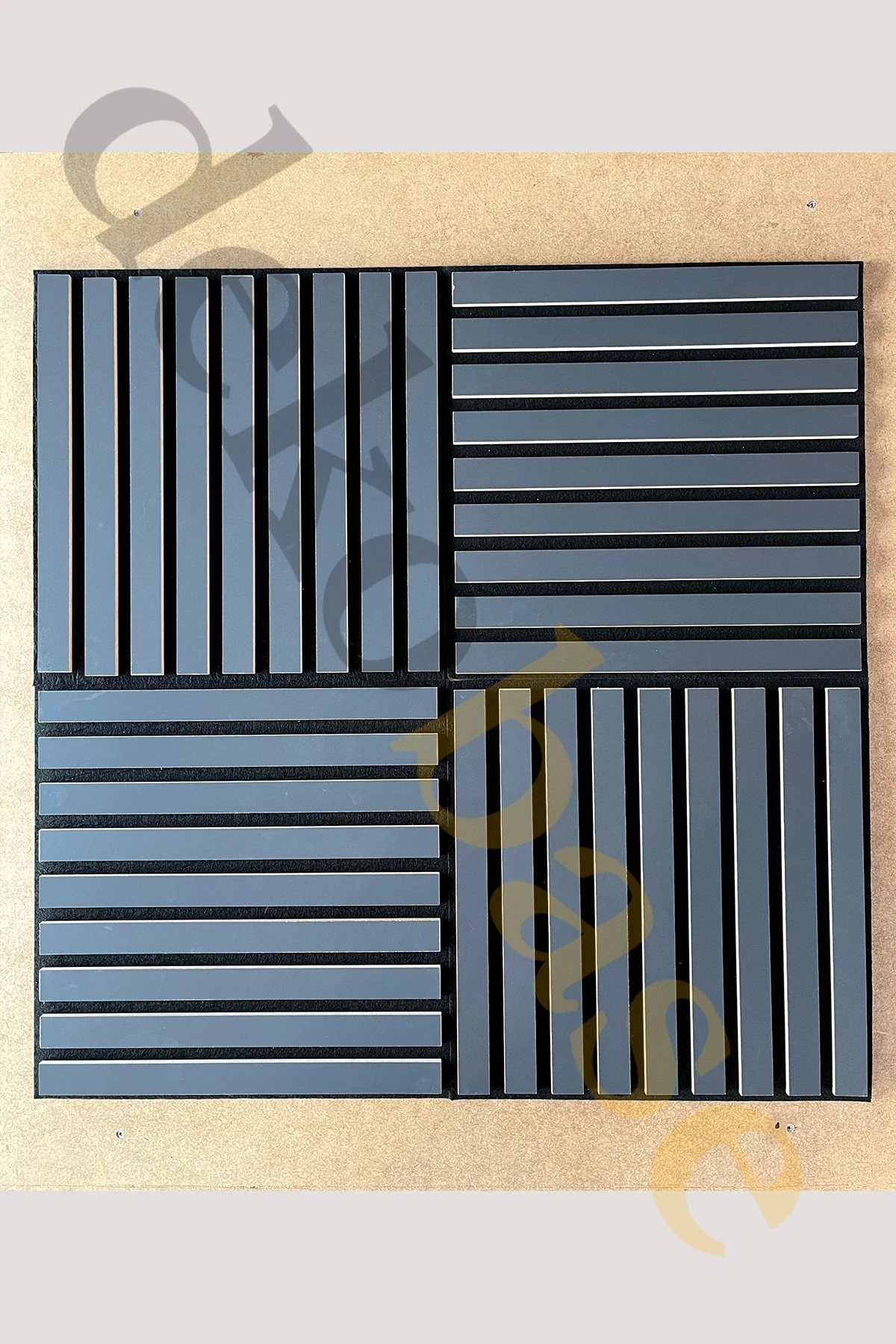 Antrasit 40x40cm Yeni Nesil Akustik Ahşap Duvar Paneli