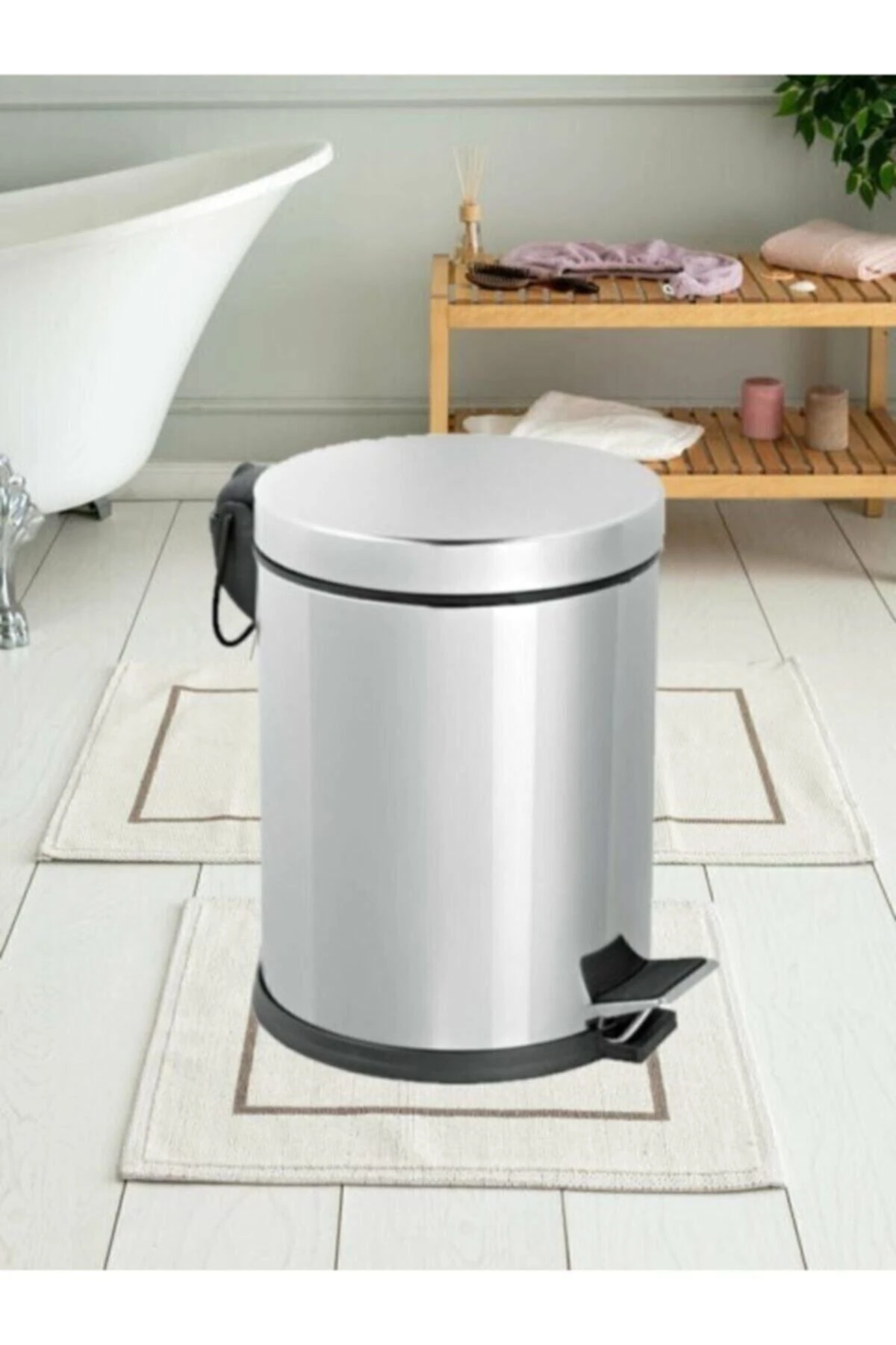 Paslanmaz Çelik Pedallı 12 Litre Çöp Kovası 12 Lt Ev Ofis Banyo Mutfak